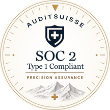 Auditsuisse SOC 2 Type 1 Compliant seal